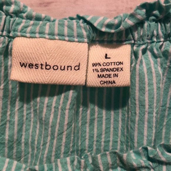 Westbound Women's Peasant 3/4 Sleeve Embroidered Top-Size Large - Picture 4 of 5